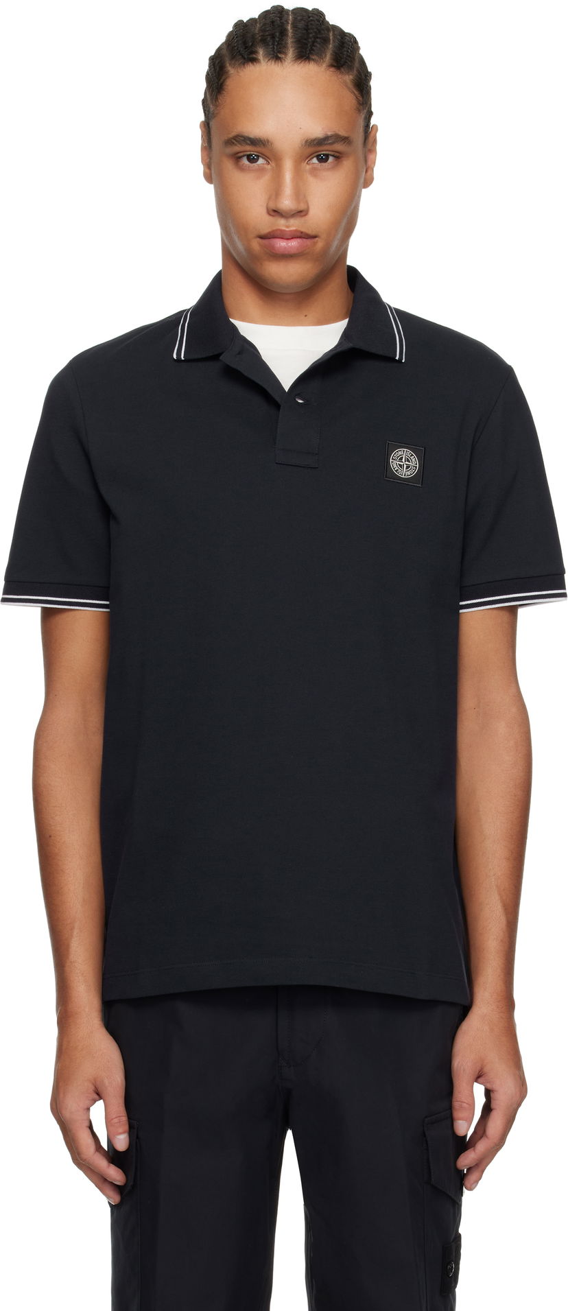 Poolopaita Stone Island Stone Island Organic Cotton Elastane Piqué Polo Tummansininen | K1S1522002SCS0018