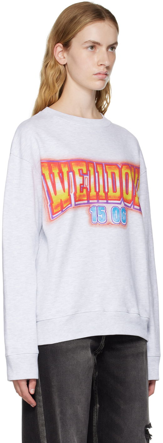 Villapaita We11done We11done Crewneck Sweatshirt with Graphic Print Harmaa | WD-TS3-22-765-U-GY, 1
