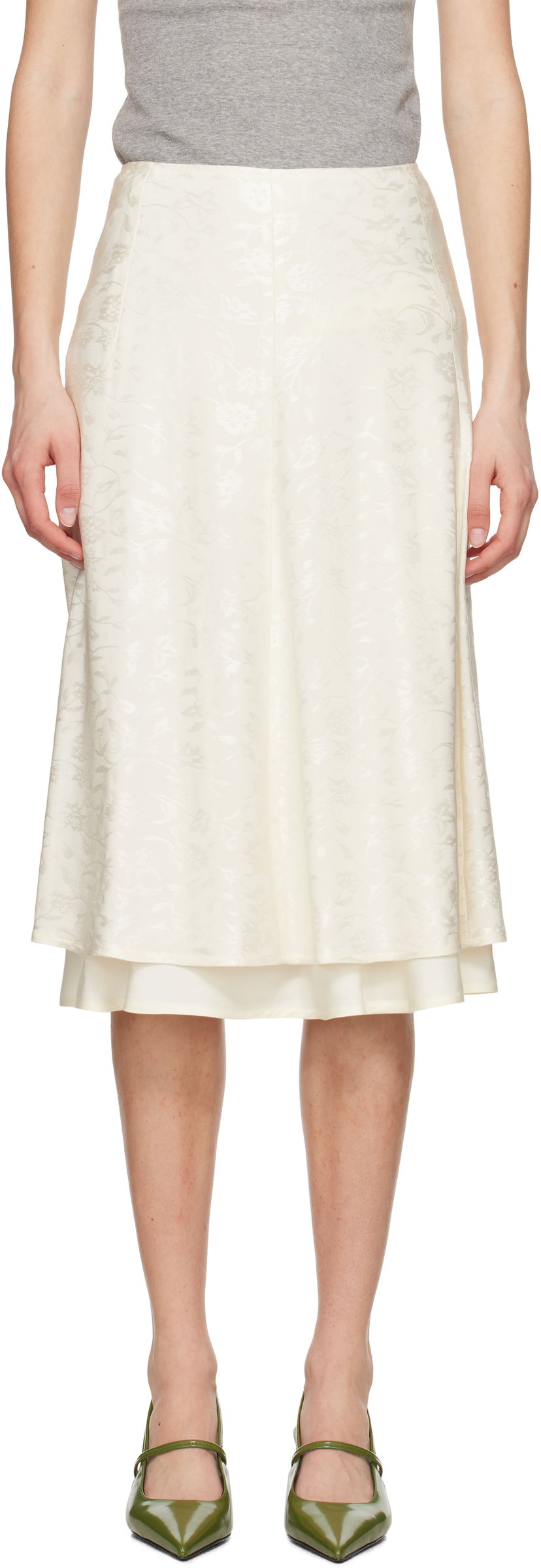 Hame Jil Sander Jil Sander A-Line Midi Skirt Valkoinen | J03MA0226_J20297