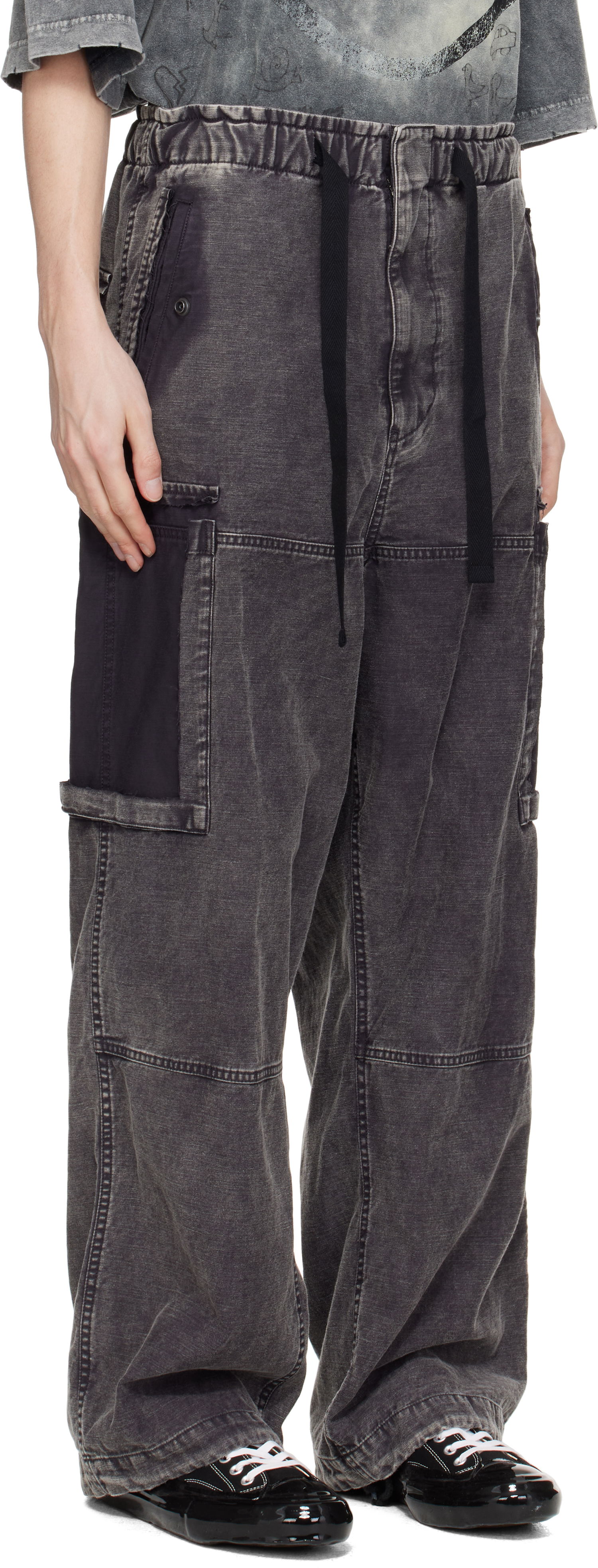 Cargo housut Maison MIHARA YASUHIRO Maison MIHARA YASUHIRO Cotton Satin Cargo Pants Harmaa | J14PT172, 1