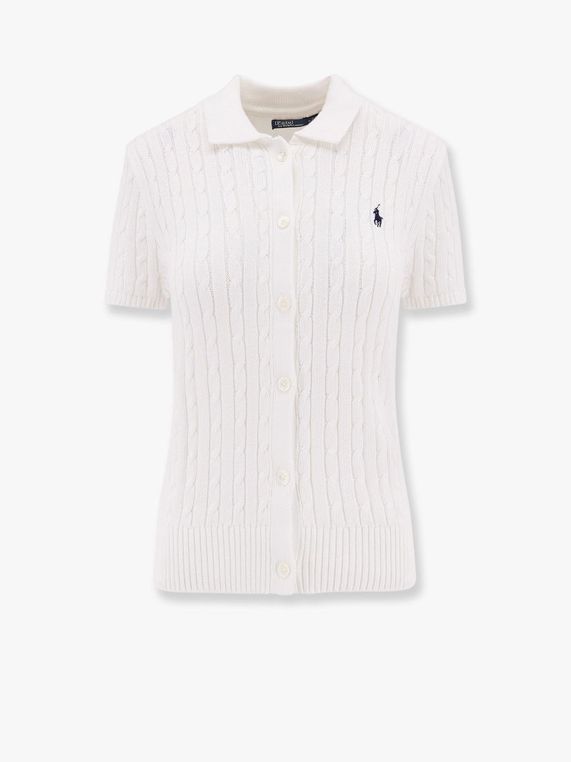 Villapaita Polo by Ralph Lauren Cable-Knit Cotton-Blend Cardigan by Polo Ralph Lauren Valkoinen | 211963486001