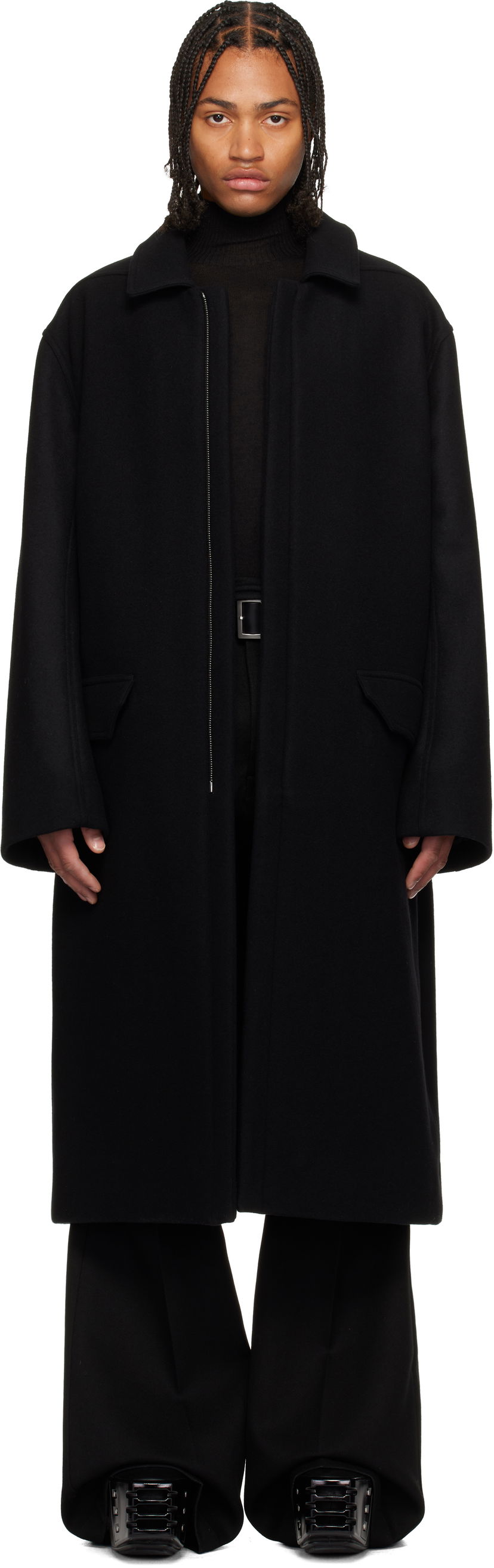 Sadetakki Rick Owens Concordians Jumbo Mac Coat Musta | RR02E1913 WSF