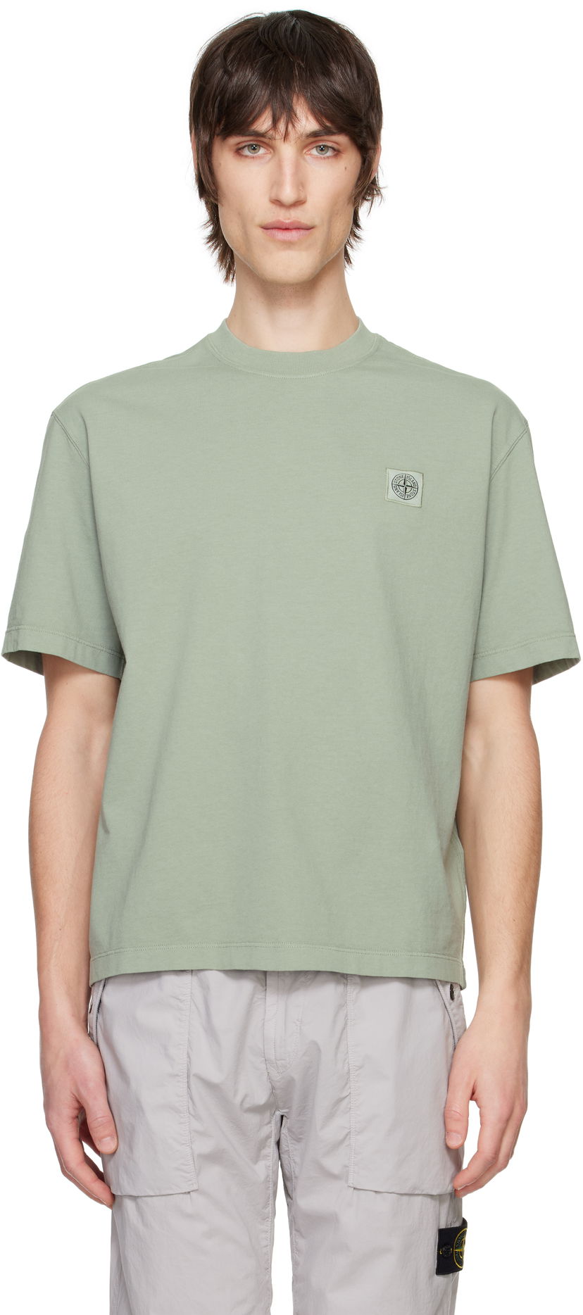 T-paita Stone Island Stone Island Combed Organic Cotton Jersey T-Shirt Vihreä | K1S15 2100034 S0115