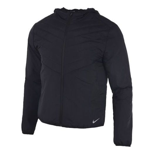 Puffer takki Nike Hooded Running Jacket Musta | CU5390-010