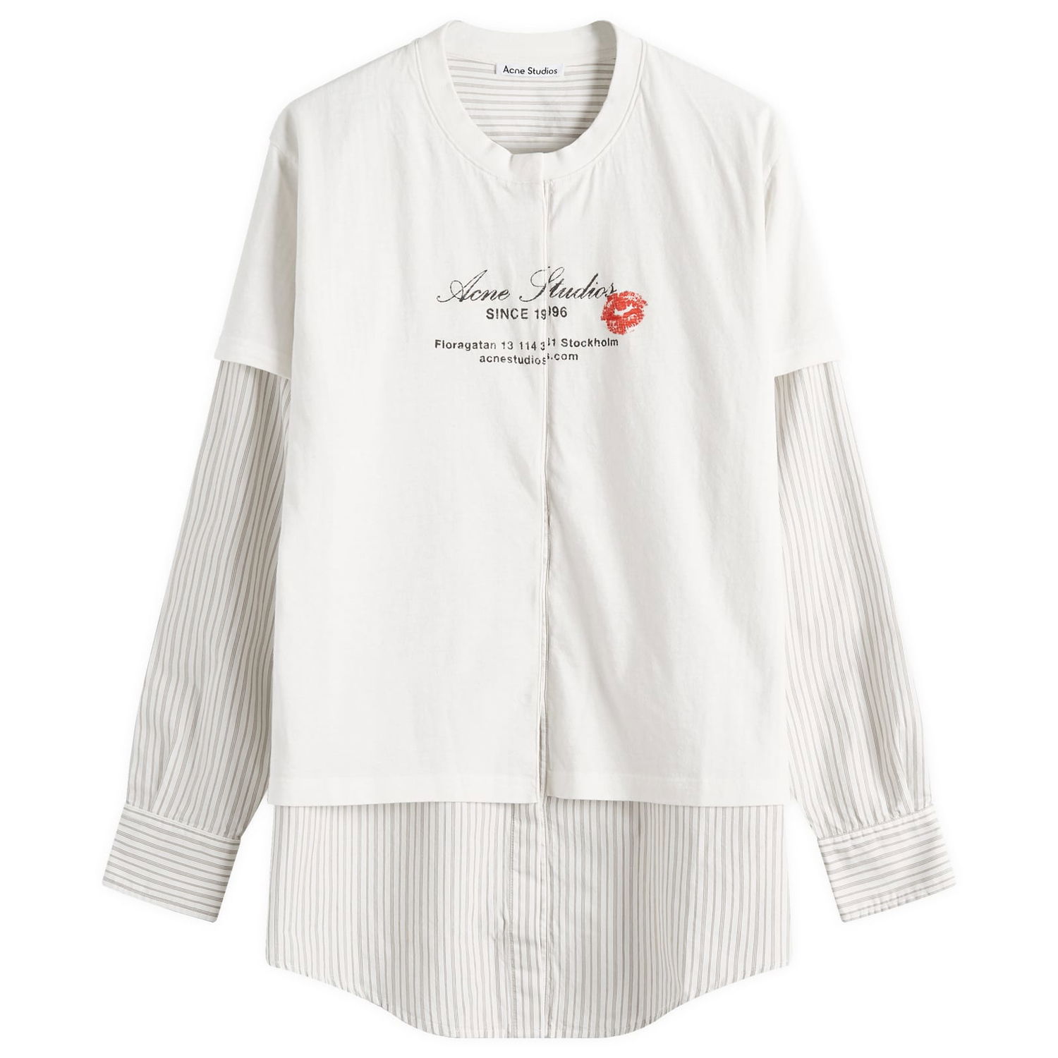 Paita Acne Studios Acne Studios Eliah Double Layer T-Shirt, Size Large Valkoinen | AC0730-AEG, 1