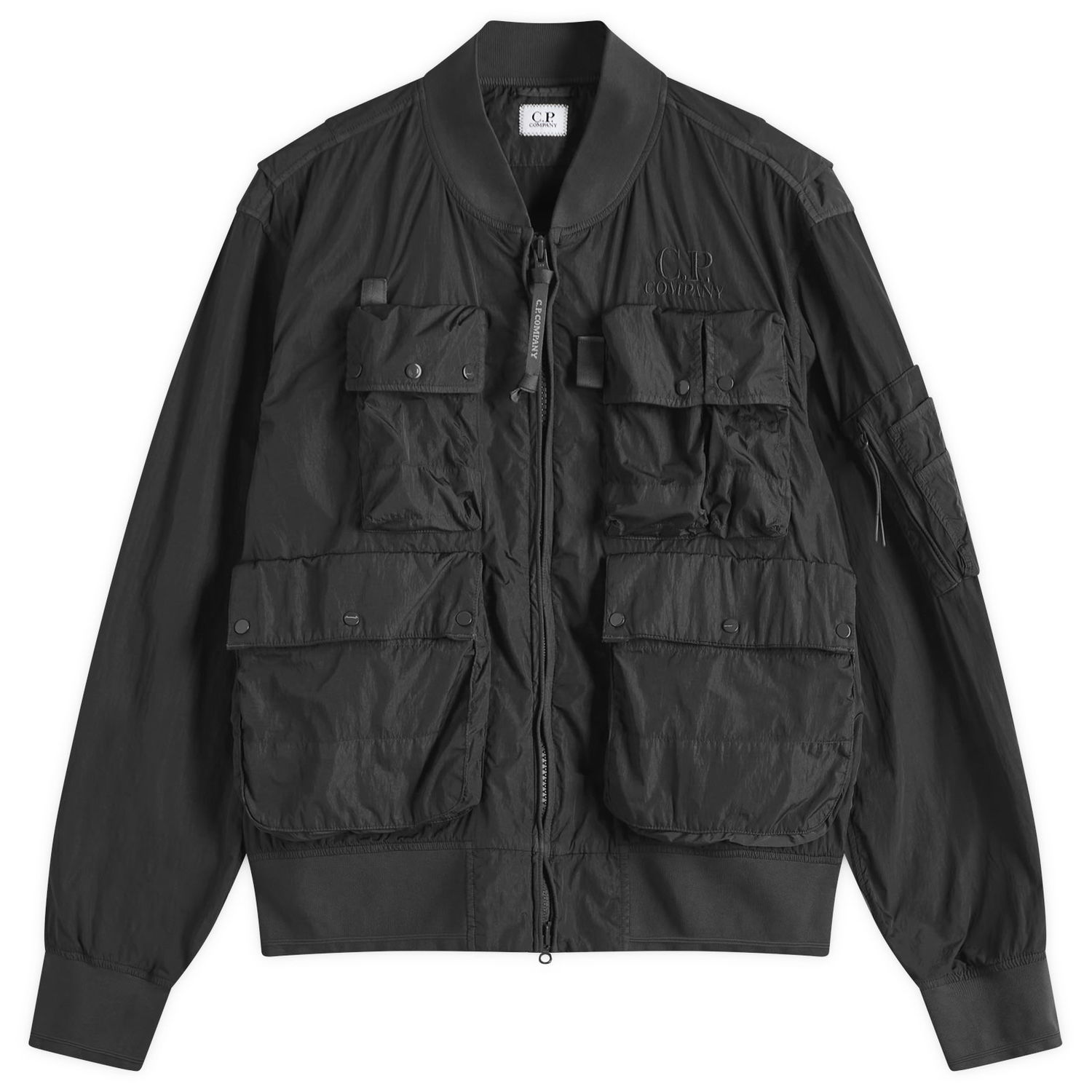 Bomber-takki C.P. Company C.P. Company Chrome-R Multipocket Bomber Jacket, Size Large Musta | 18CMOW010A-005904G-999, 1