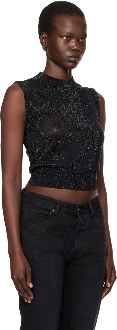 Tankkitoppi Alexander Wang Mock Neck Hotfix Tank Top Musta | 1KC1251078, 1