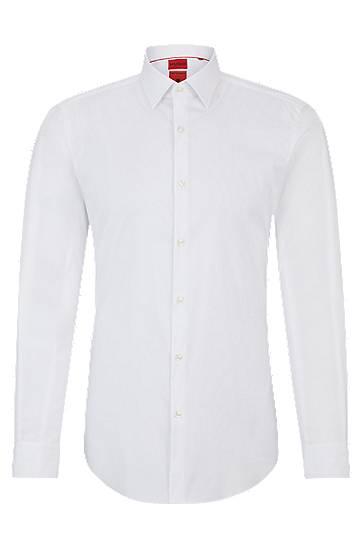 Paita BOSS Slim Fit Cotton Blend Poplin Shirt Valkoinen | 50484023