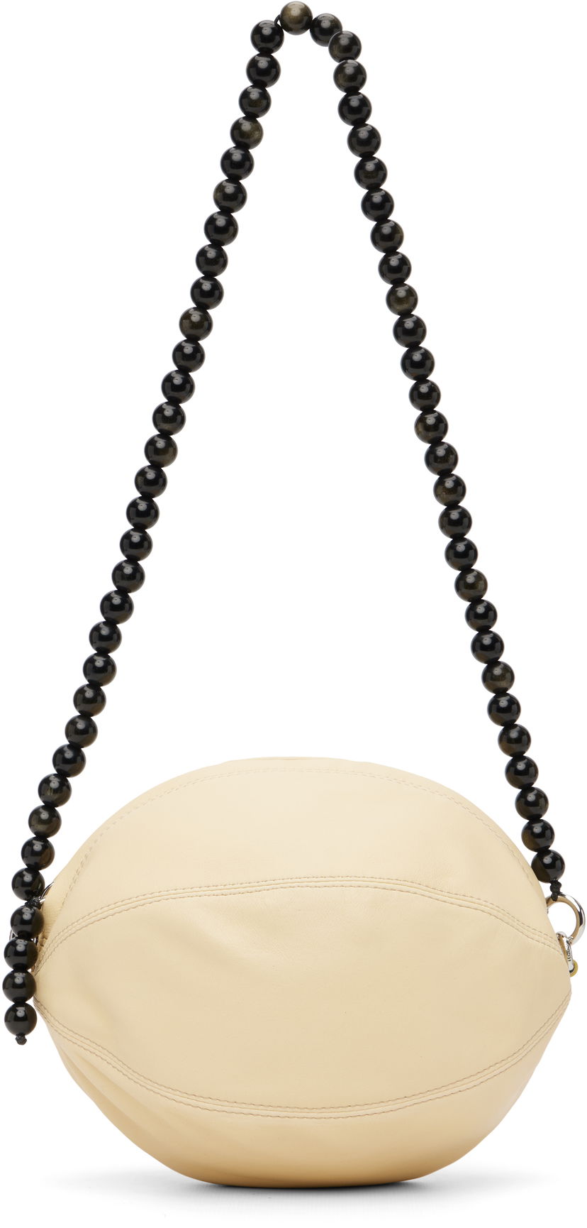 Käsilaukku LEMAIRE Leather Beaded Strap Balloon Pouch Beige | BG0177 LL0173