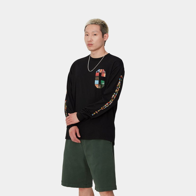 T-paita Carhartt WIP Machine 89 Graphic Long Sleeve T-Shirt Musta | I033674_9