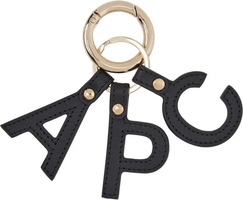 Avaimenperät A.P.C. A.P.C. Lettres 'A.P.C.' Leather Keychain Musta | PXAWV-F63656