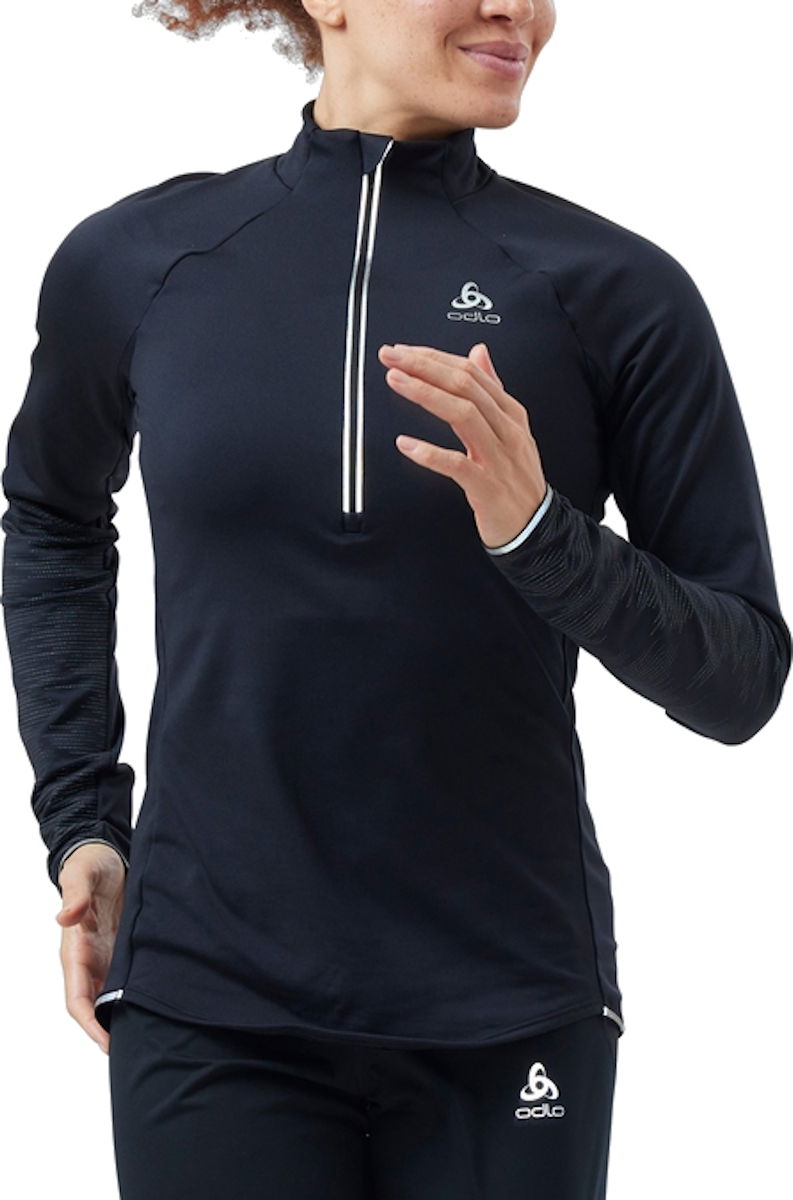 Huppari Odlo Lightweight Half-Zip Running Shirt Musta | 323321-15000
