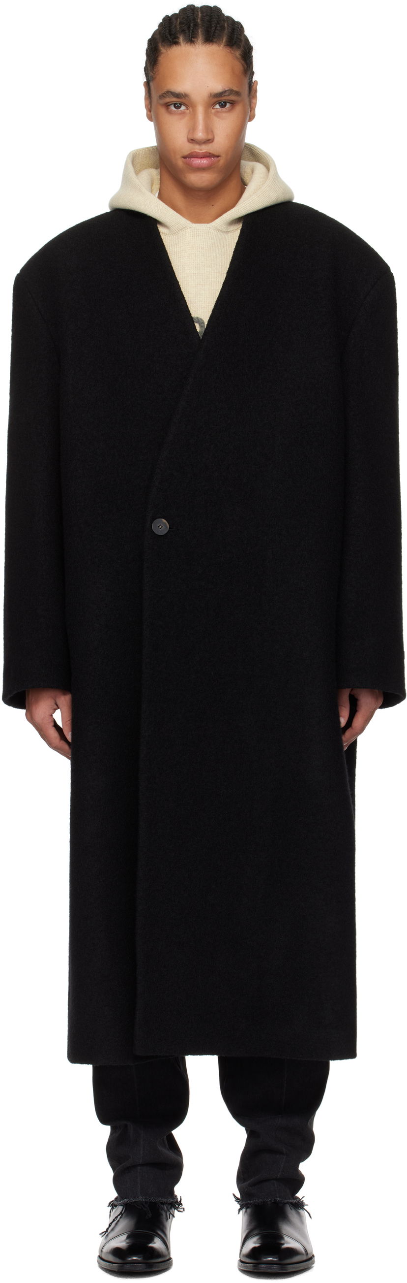 Trenssitakki Fear of God Fear of God Boiled Wool Relaxed Coat Musta | FGE230-300BOW