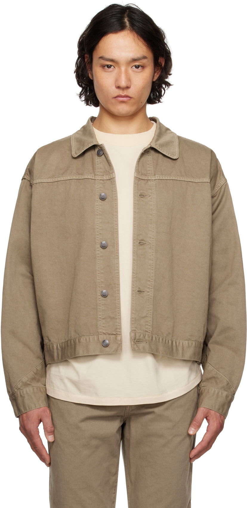 Takki The Row The Row Marcus Cropped Canvas Jacket Ruskea | 890-W3723