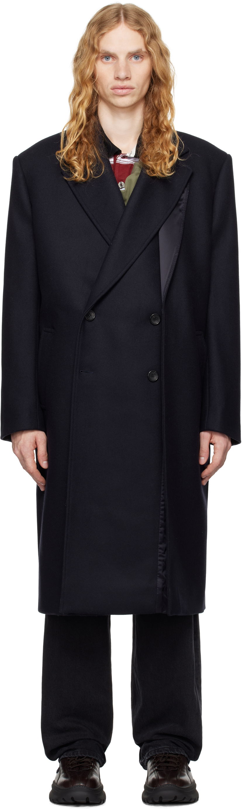 Takit Y/PROJECT Double Front Coat Sininen | 201CO006