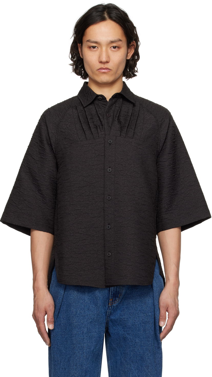 Paita ADER ERROR ADER error Product. 53 Textured Short Sleeve Shirt Musta | BO01SSSH0201BK