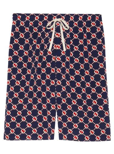 Shortsit Gucci GG Hexagon Silk Crepe Shorts Burgundia | 654859 ZAF9W 4759