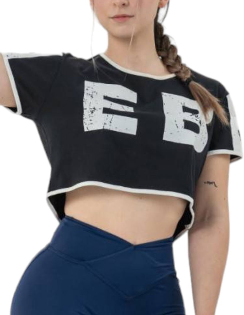 Crop top NEBBIA Oversized Crop Top GAME ON Musta | 62089100