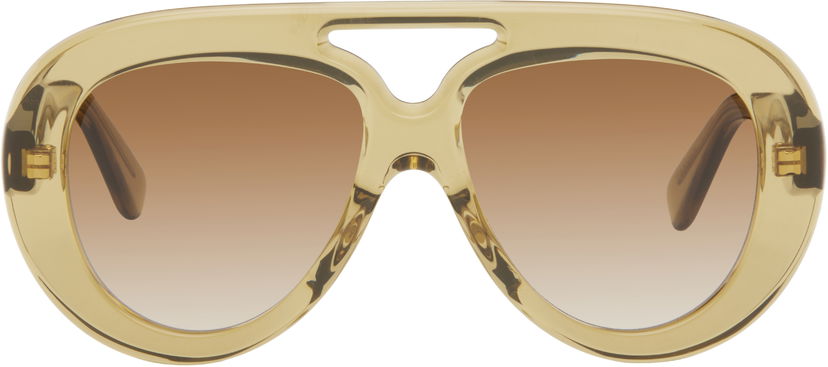 Aurinkolasit Loewe Round Spoiler Aviator Sunglasses Beige | LW40144U 192337178948