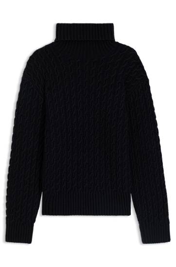 Villapaita BOSS BECKHAM x BOSS cable-knit sweater in wool and cashmere Musta | 50554338