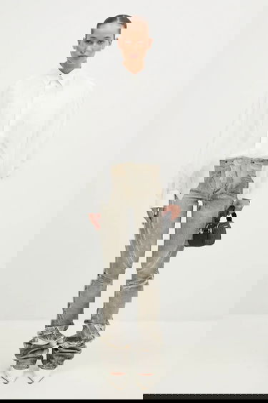 Jeans Ottolinger Ottolinger Raw-Edge Drape Denim Pants, High Waist Harmaa | 1170804921, 4