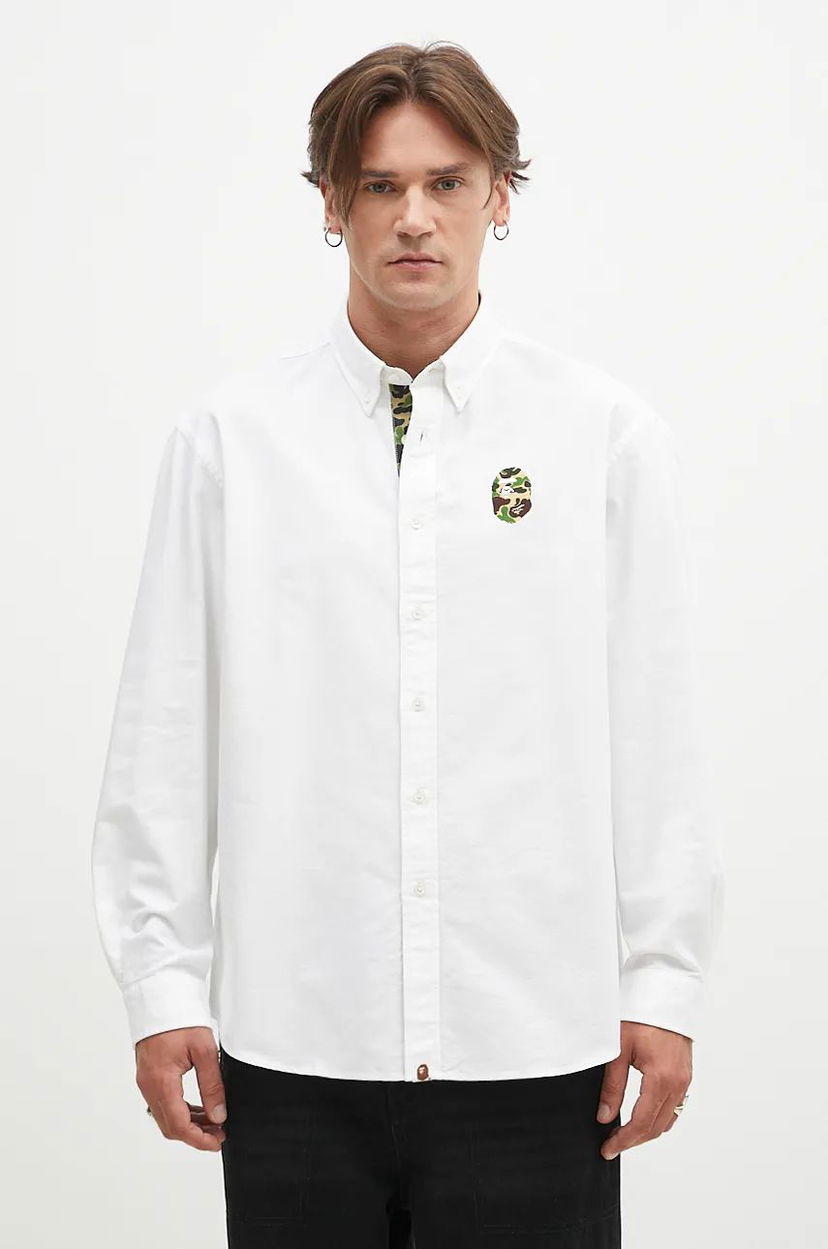 Paita BAPE Camo One Point Relaxed Fit Shirt Valkoinen | 1K80131008