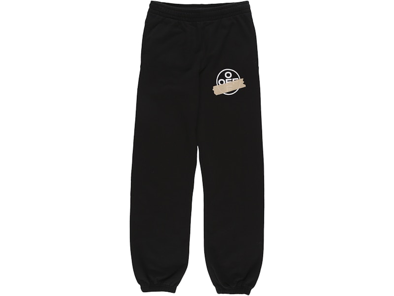 Verryttelyhousut Off-White Tape Arrows Long Sweatpants Black/Beige Musta | OMCH020R20E300021048