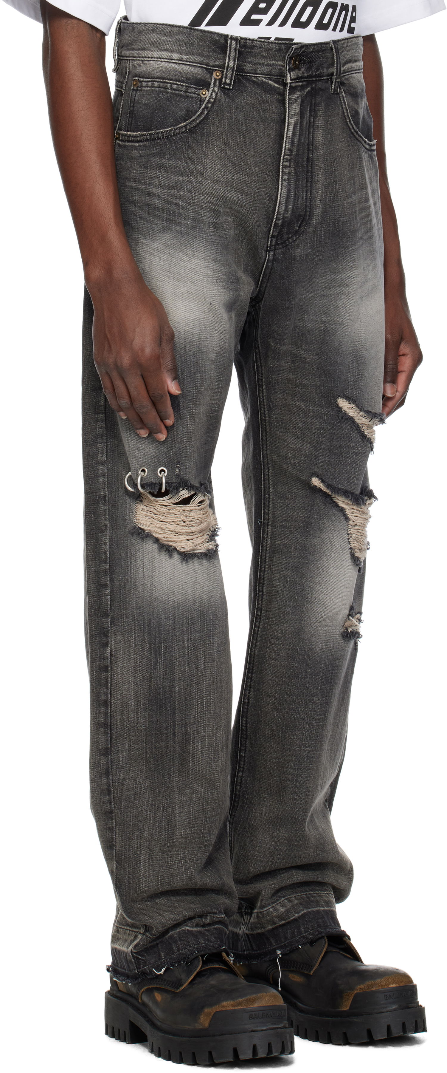 Jeans We11done We11done Distressed Jeans Harmaa | WD-DP0-25-333-M-BK, 1