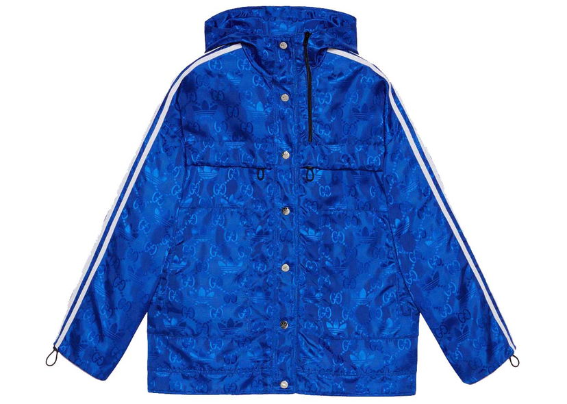 Bomber-takki Gucci adidas x Bomber Jacket Cobalt Blue Sininen | 702298 ZAJFW 4153