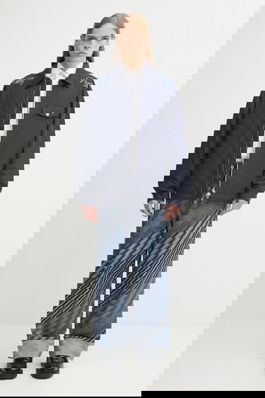 Jeans KENZO Kenzo Diagonal Stripe Turn Up Wide Fit Jeans Sininen | FF65DP4216Z1, 4