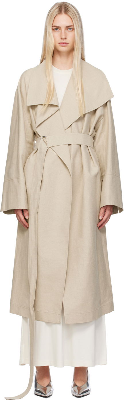 Trenssitakki TOTEME Totême Signature Trench Coat Beige | 243-WRO3318-FB0196