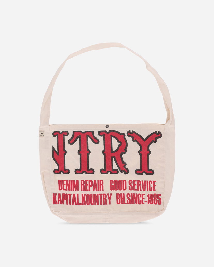 Kangaskassi KAPITAL Cotton Twill Kountry Factory Book Bag Beige | EK-1230XB ECRU