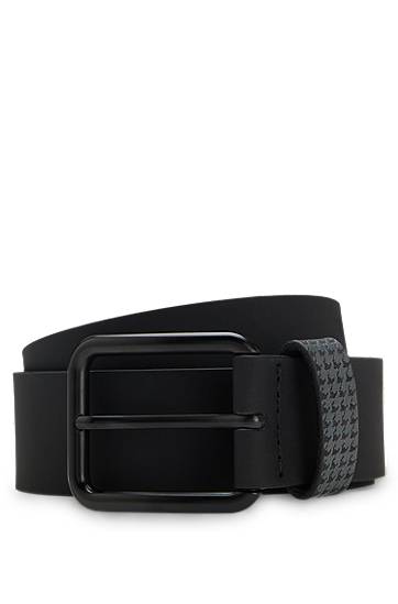 Vyöt BOSS Porsche x BOSS Italian Leather Belt with Patterned Keeper Musta | 50548406
