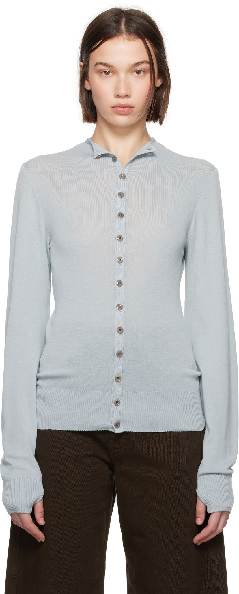 Villapaita LEMAIRE Lemaire Fitted Seamless Cardigan Sininen | TO1277 LK1032