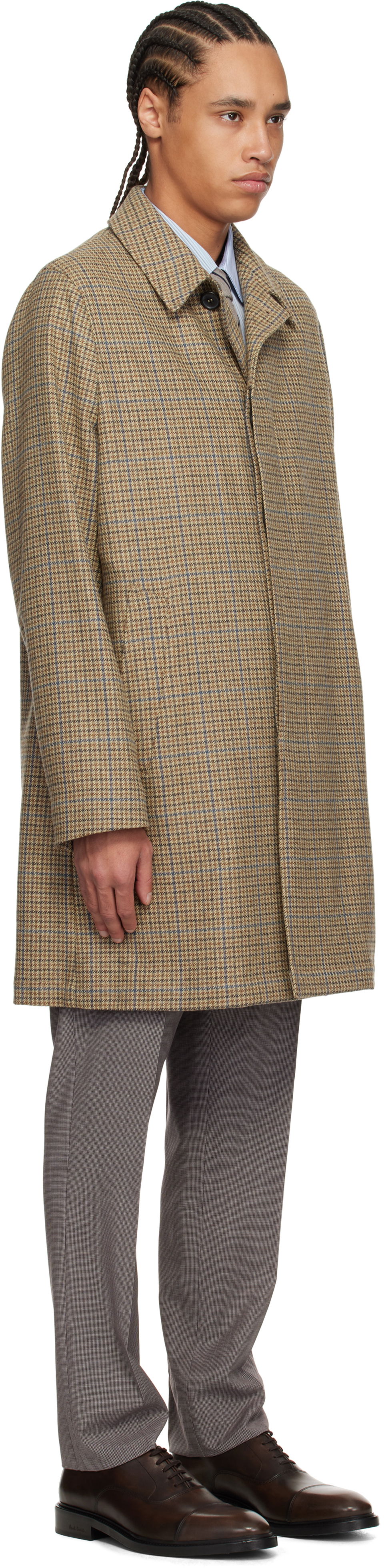Takit Paul Smith Paul Smith Casual Fit Check Coat Beige | M1R-391Y-P02567-61, 1