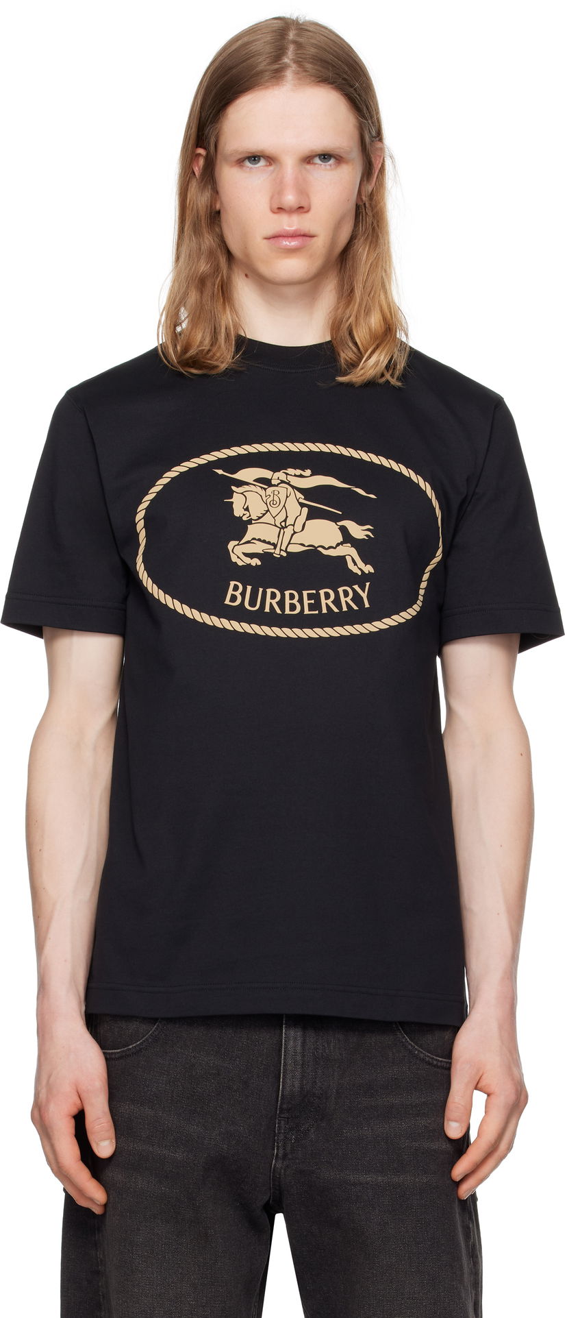 T-paita Burberry Burberry Knight Stamp T-Shirt Musta | 8110953
