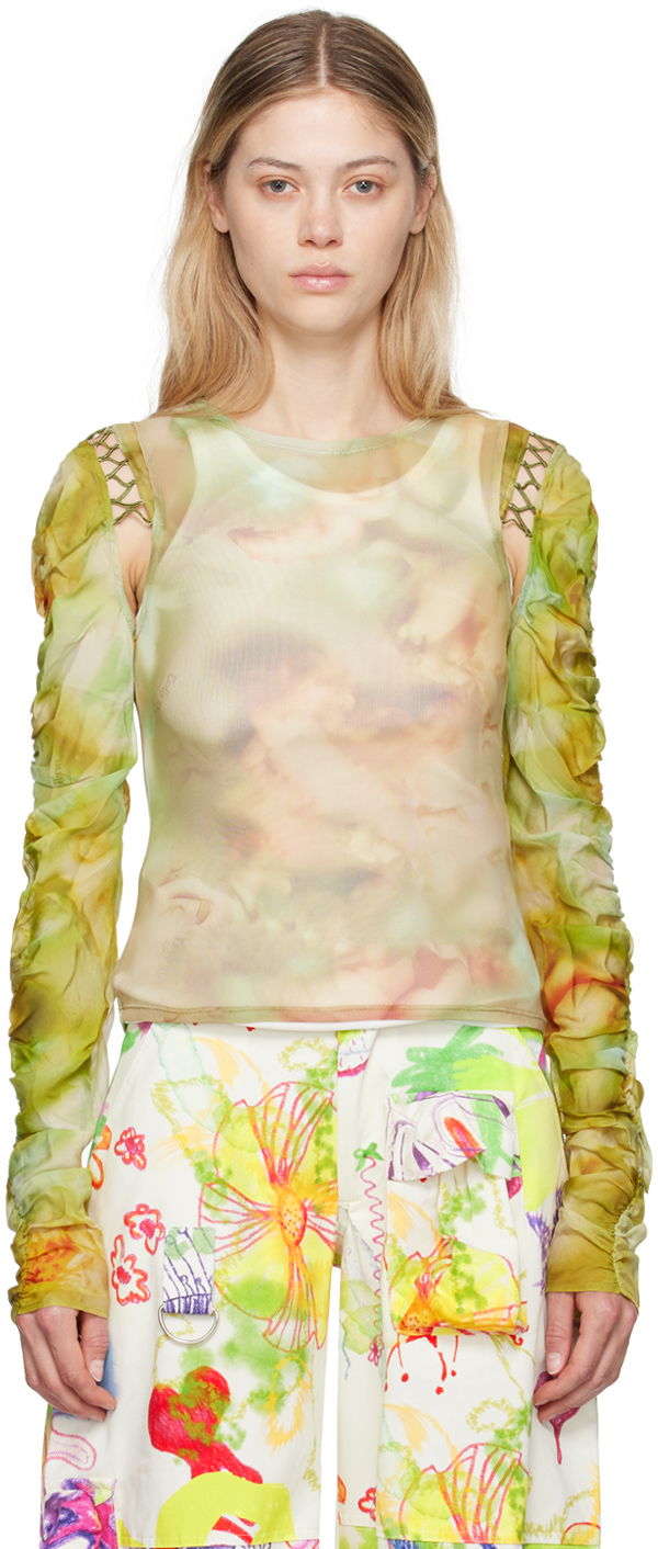 Tankkitoppi Collina Strada Collina Strada Cardio Delilah Sheer Long Sleeve Blouse Vihreä | XX3288