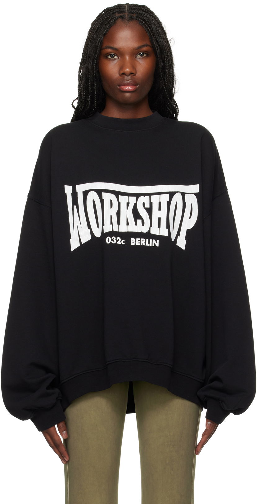 Huppari 032C Victor Bubble Sweatshirt Musta | F24-URC-0521-050-W