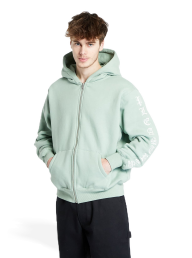 Huppari Pleasures Oe Zip Up Hoodie Vihreä | P23W038 MATCHA