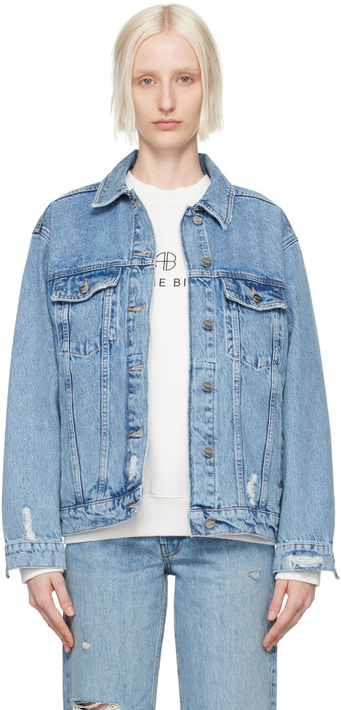 Takki Anine Bing Rory Oversized Denim Jacket Sininen | A-01-7052-435