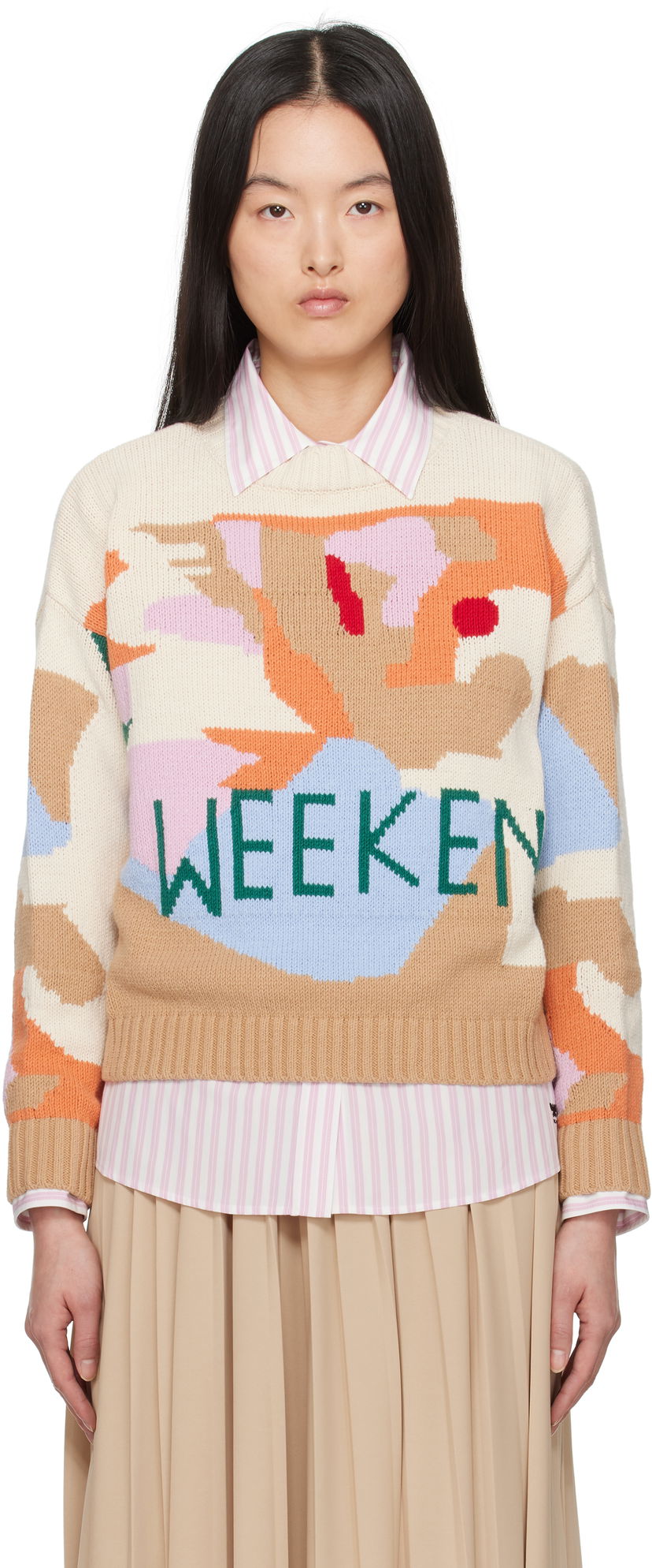 Villapaita Max Mara Weekend Max Mara Fabian Knit Sweater Beige | 2515361181600