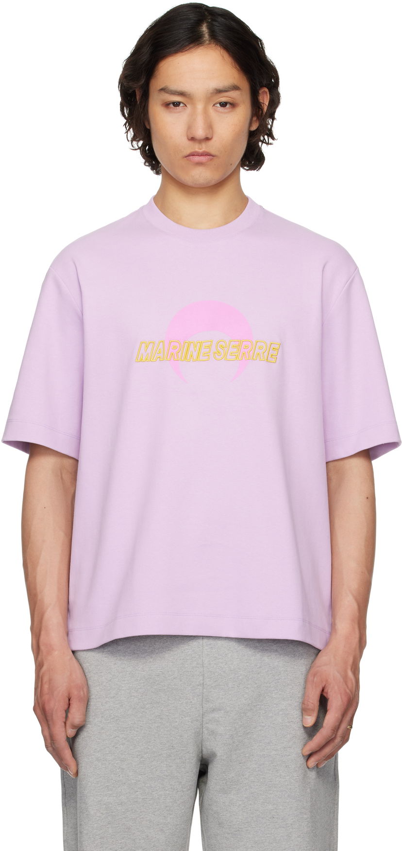 T-paita Marine Serre Marine Serre MS Sport Relaxed Jersey T-Shirt Violetti | UTT001A CJER0072