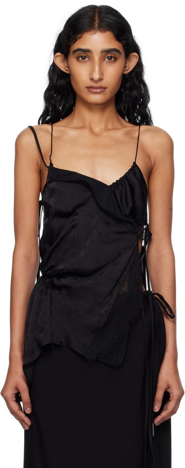 Tankkitoppi Ann Demeulemeester Vepa Ramage Jacquard Slip Top Musta | B0012832-FA611-099, 0