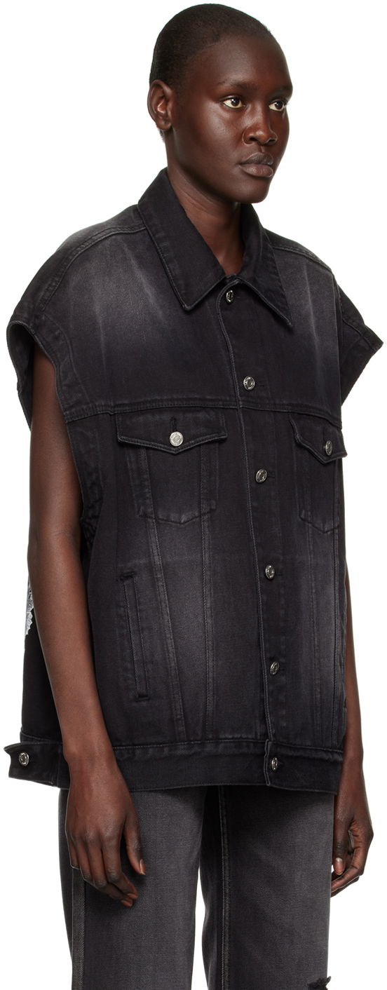 Liivi We11done We11done Horror Movie Sleeveless Denim Jacket Musta | WD-DV3-22-384-U-BK, 1