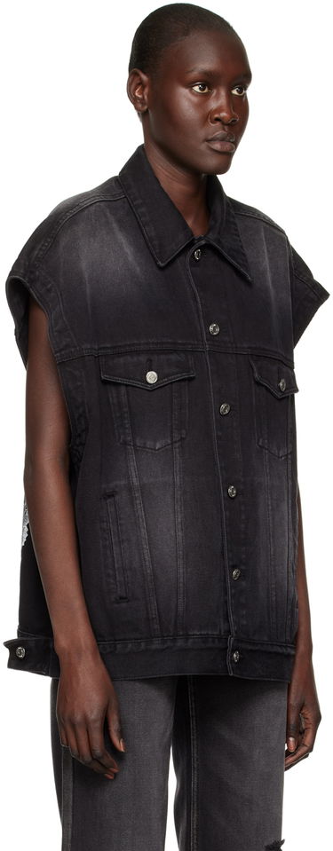 Liivi We11done We11done Horror Movie Sleeveless Denim Jacket Musta | WD-DV3-22-384-U-BK, 1