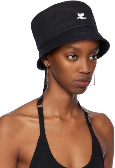 Korkki Courrèges Signature Bucket Hat Musta | 124ACP005CO0024, 1