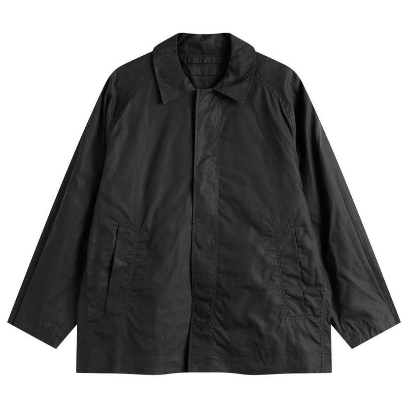 Takki Baserange Baserange Even Waxed Cotton Jacket, Size Small Musta | OUEJ-WC-WI25