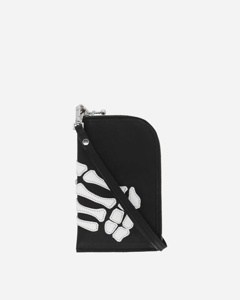 Lompakko KAPITAL Bone Hand Zip Neck Pouch Musta | EK-1679XG 1