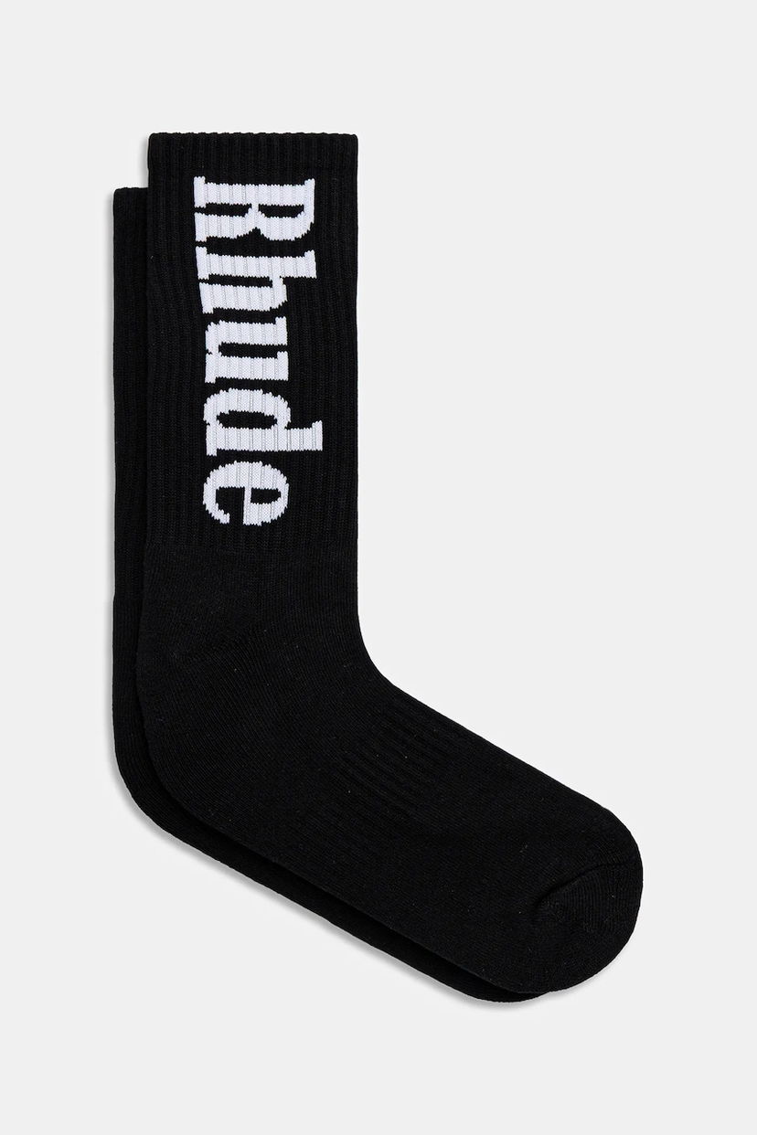Sukat Rhude RHUDE Vertical Logo Socks Musta | RHPF25SO01750