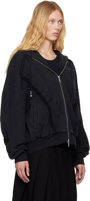 Huppari Feng Chen Wang Feng Chen Wang Deconstruction Zip-Up Hoodie Musta | FUS19HD01, 4